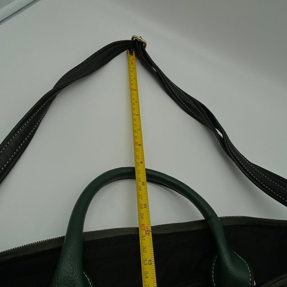 Black Rivet 17" Tote Bag w Should Strap Green Brown Black Handbag Satchel - Picture 10 of 13